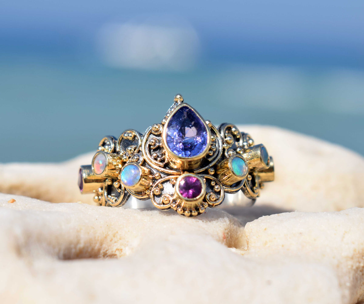 Anillo Magic Lotus Tanzanita