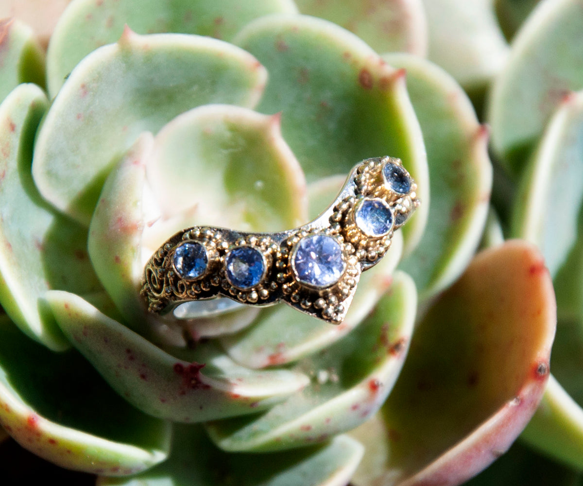 Anillo Fusión tanzanitas