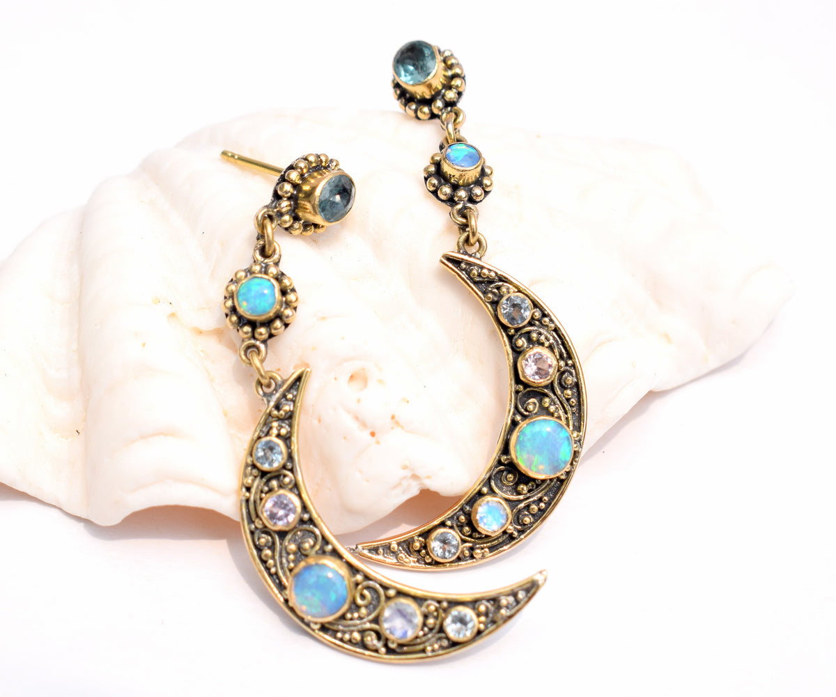 Aros Crecent Moon Opalos