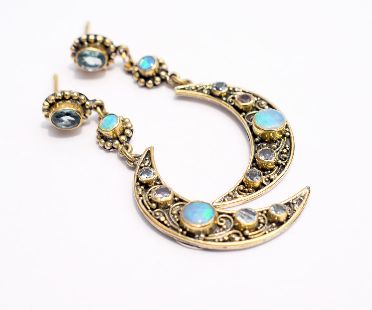 Aros Crecent Moon Opalos