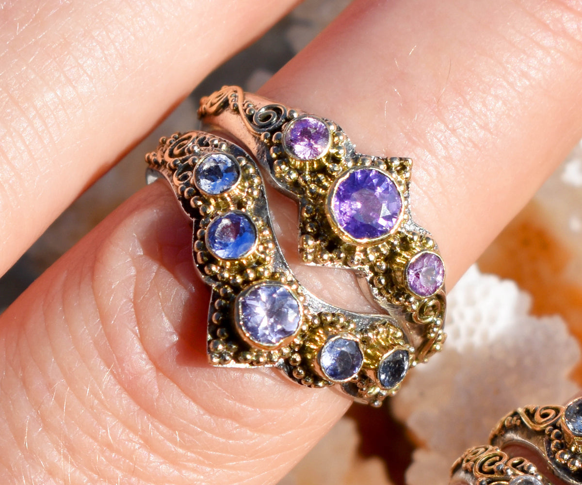 Anillo Fusión tanzanitas