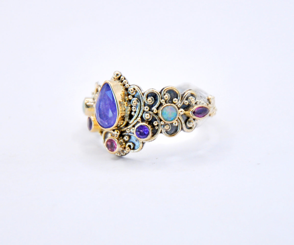 Anillo Magic Lotus Zafiro Purple Pink