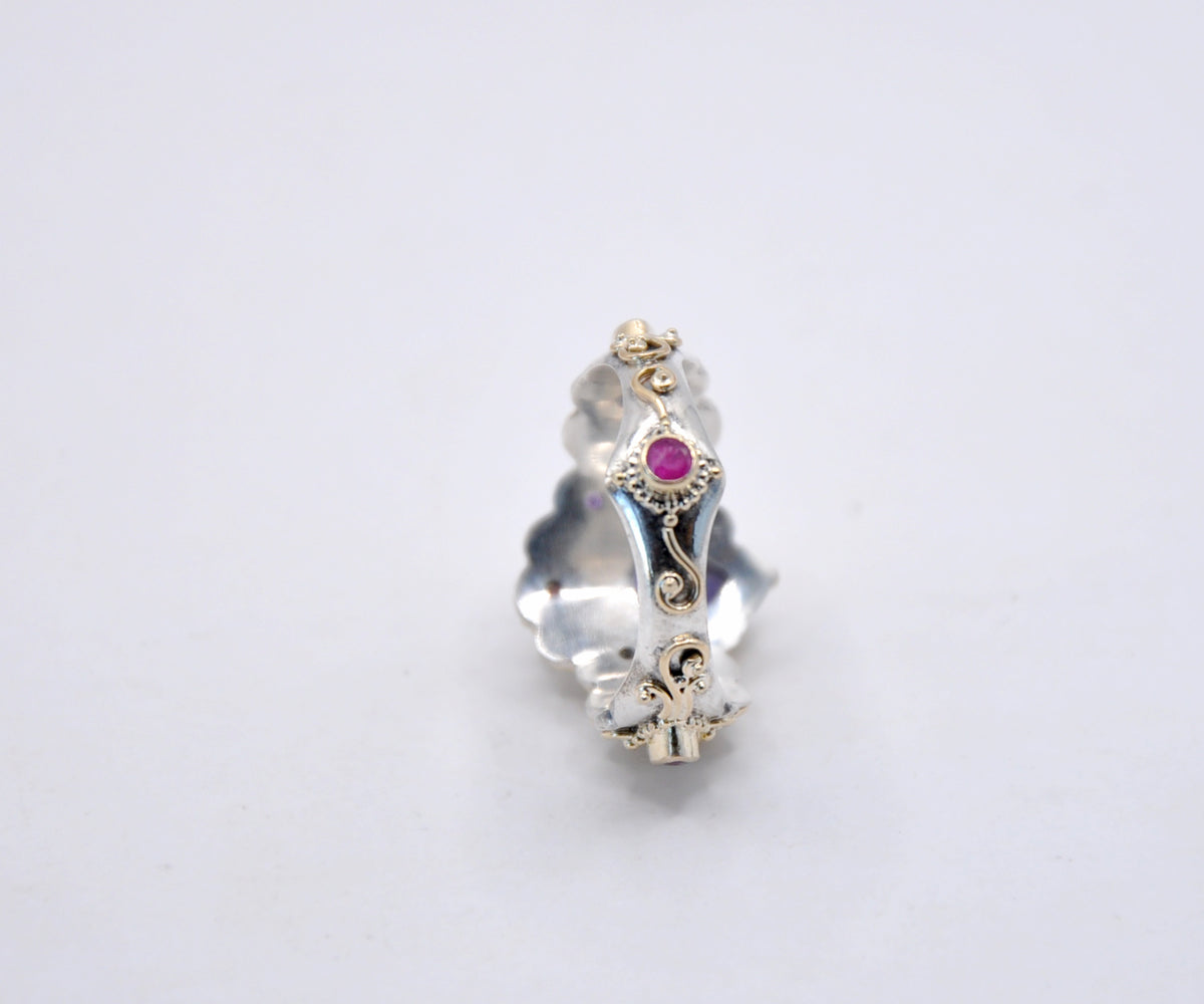 Anillo Magic Lotus Zafiro Purple Pink