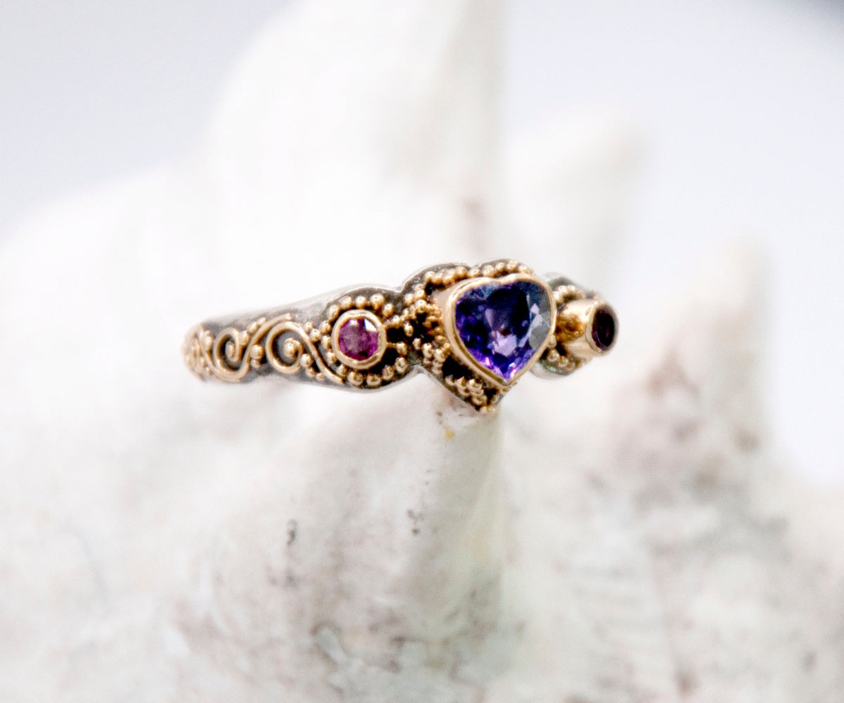 Anillo Roma Love Zafiro Rosa