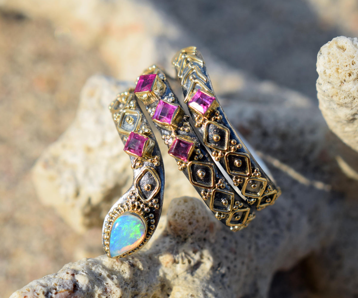 Anillo Kundalini Ópalo Rubi