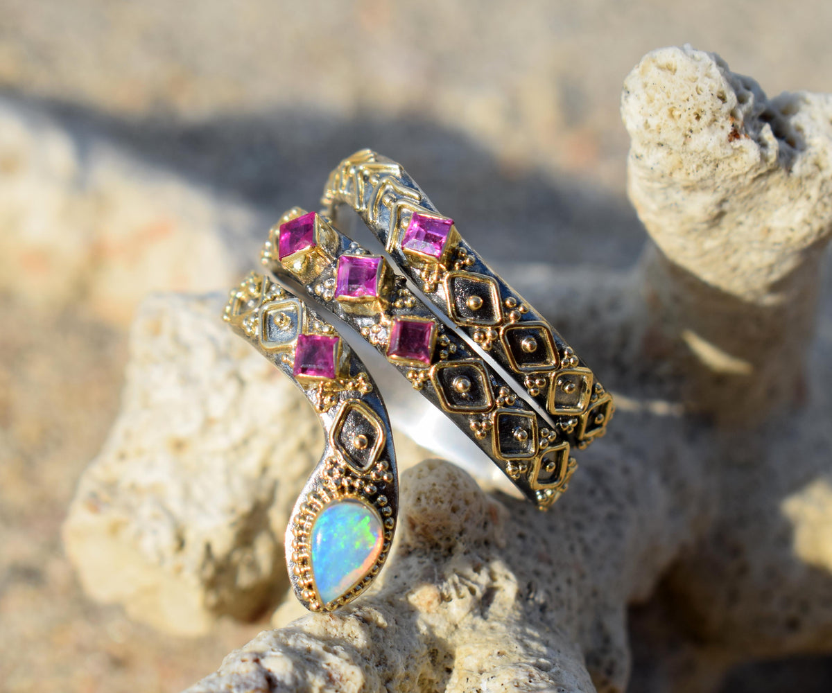 Anillo Kundalini Ópalo Rubi