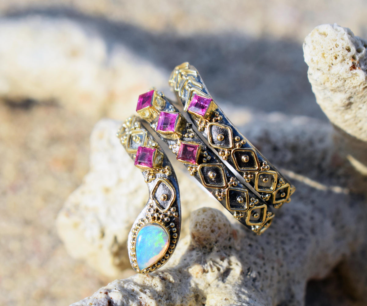 Anillo Kundalini Ópalo Rubi