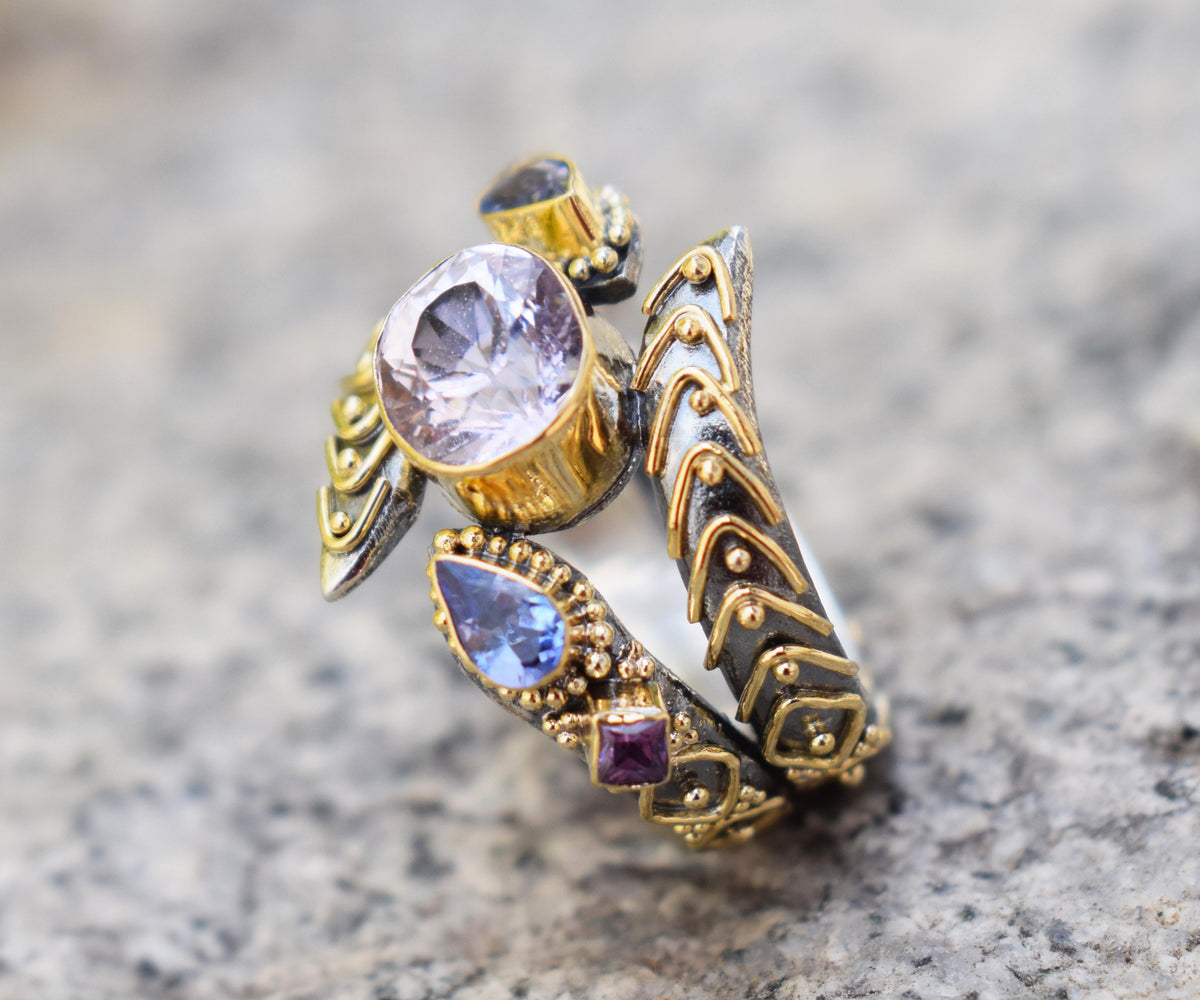 Anillo Kundalini Polaris kunzita