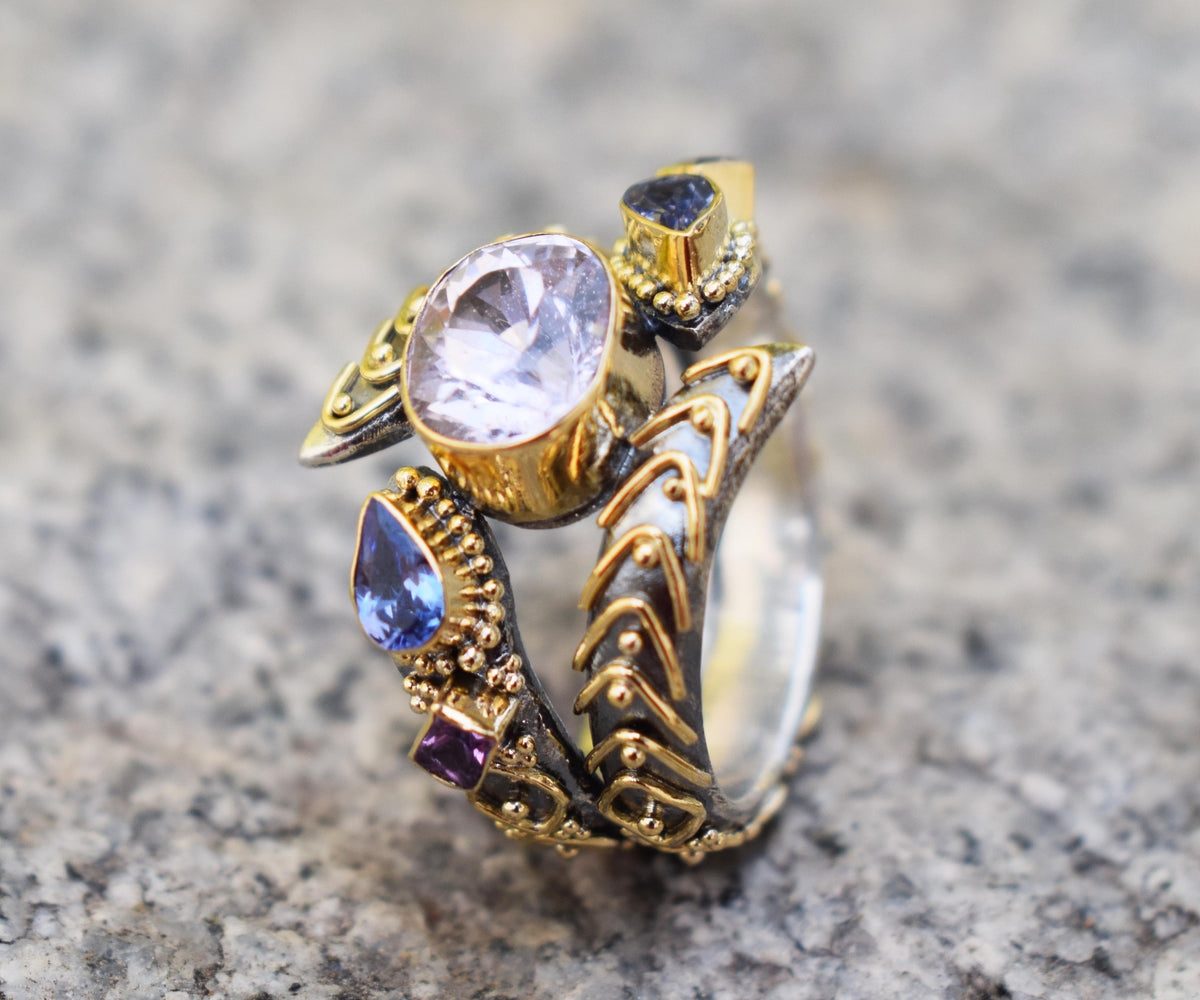 Anillo Kundalini Polaris kunzita