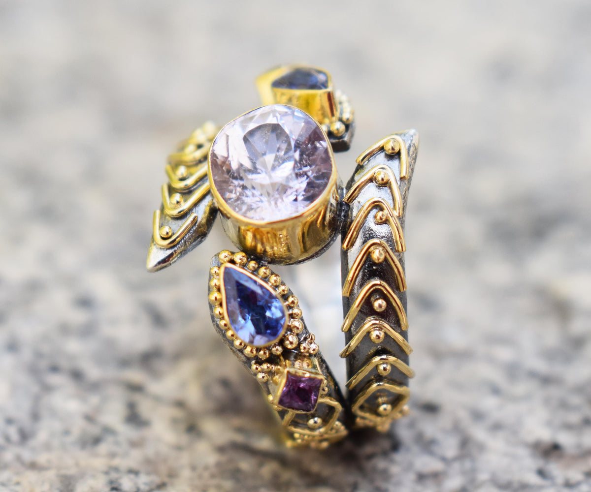 Anillo Kundalini Polaris kunzita