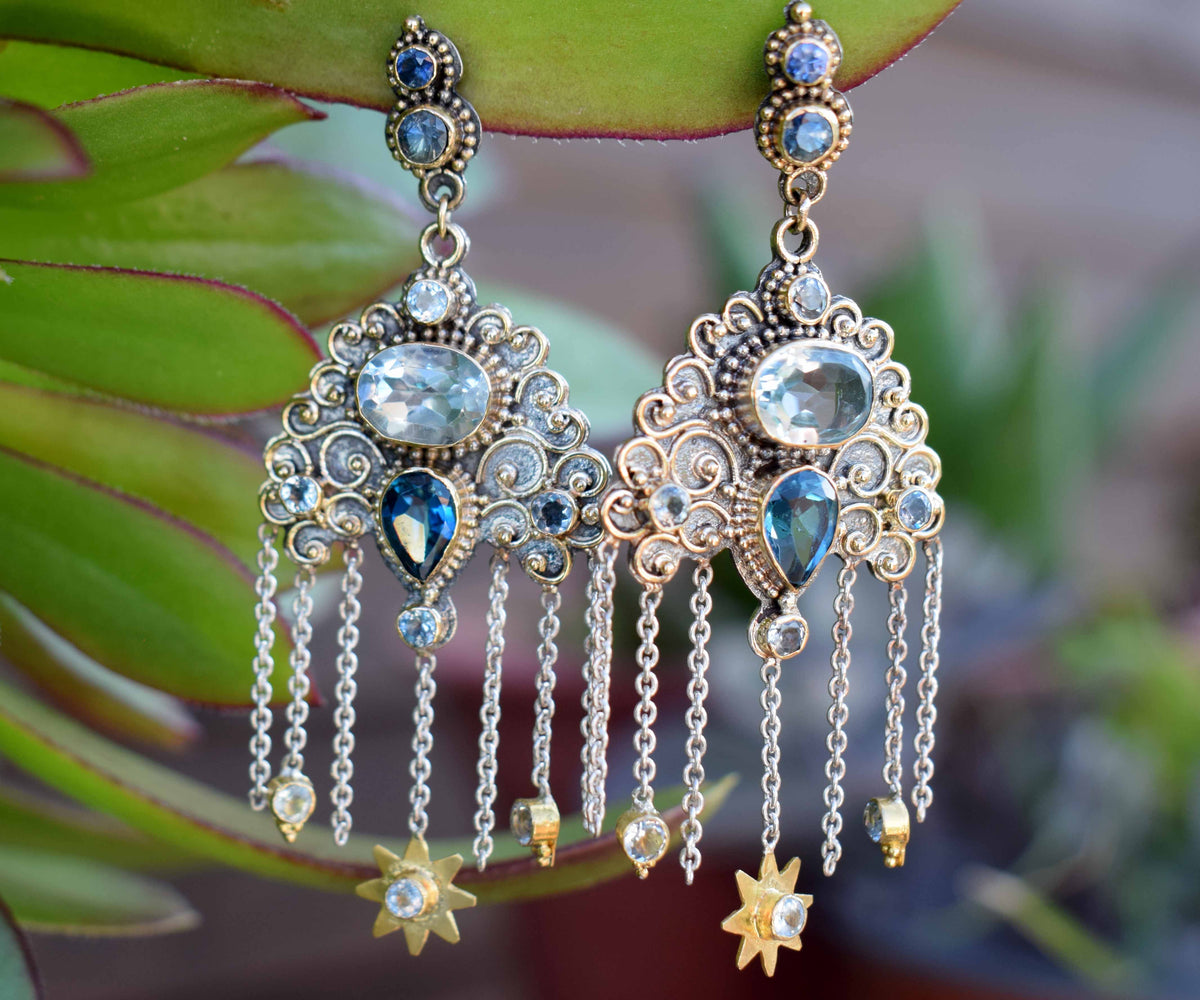 Aros Lluvia de estrellas Topacios