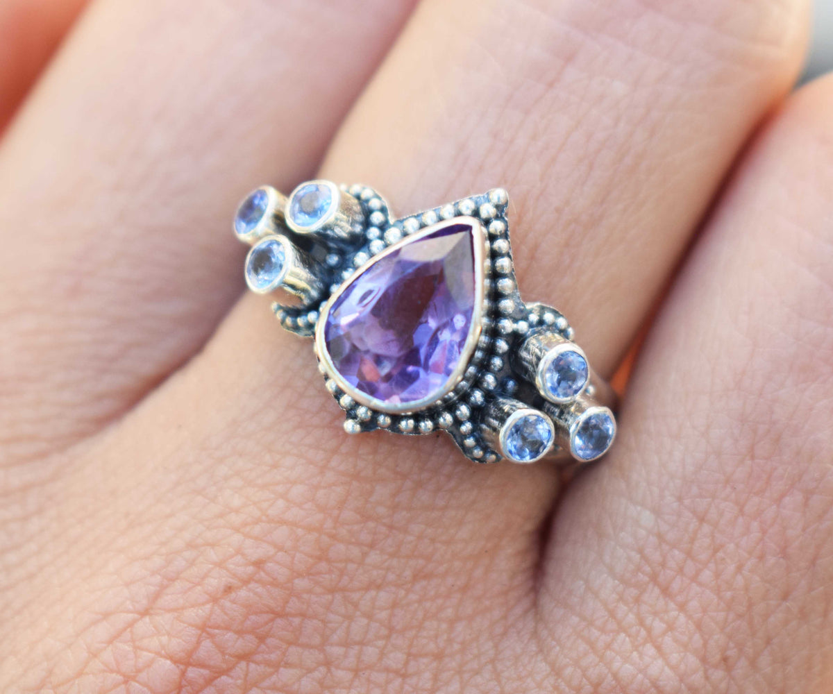 Anillo Venecia Amatista Tanzanitas