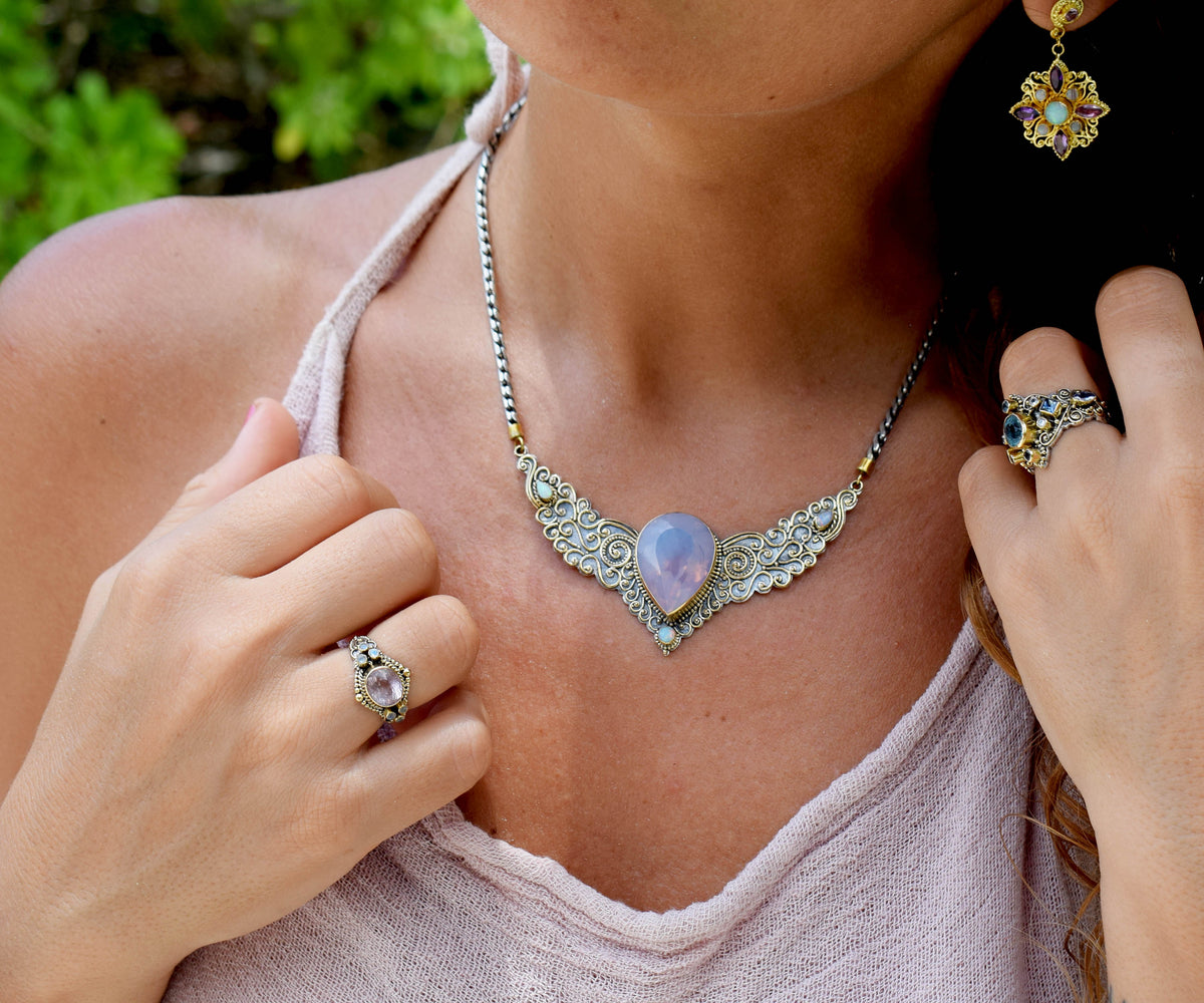 Collar Angel Wings Amatista perla