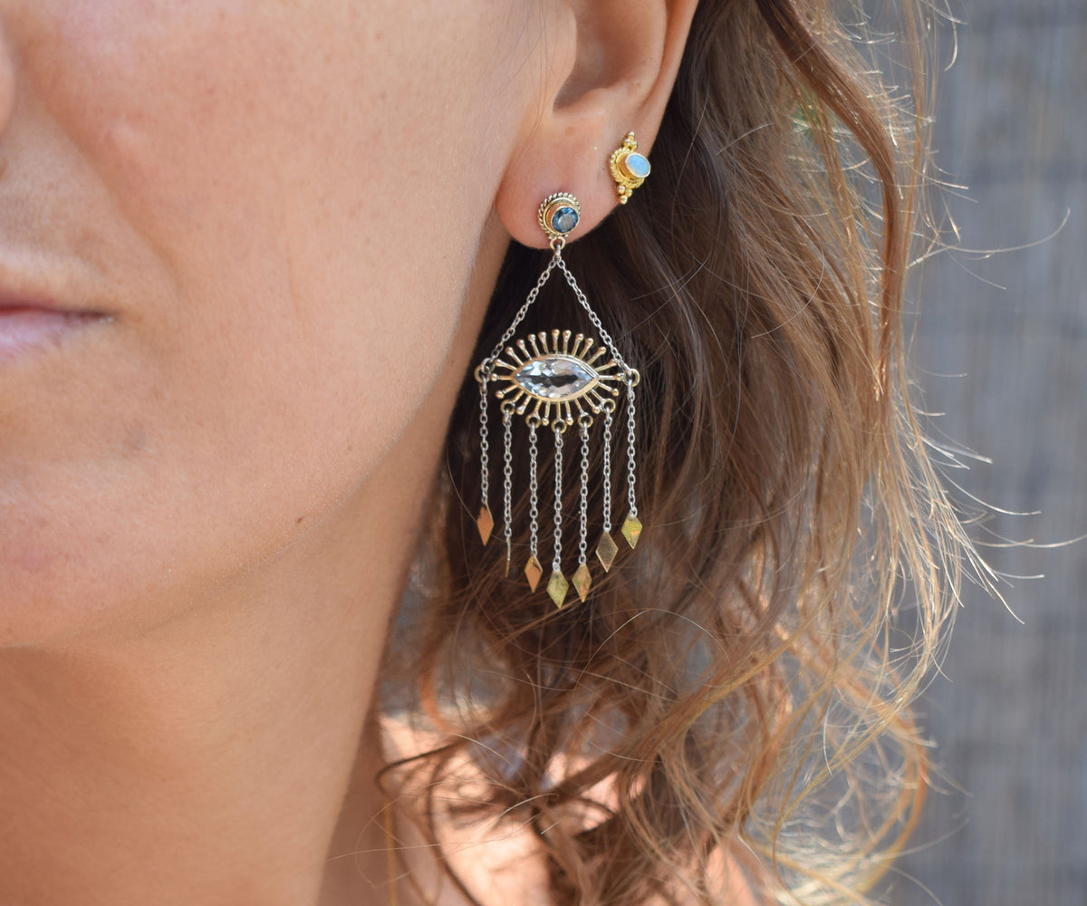 Aros helix Aguamarinas