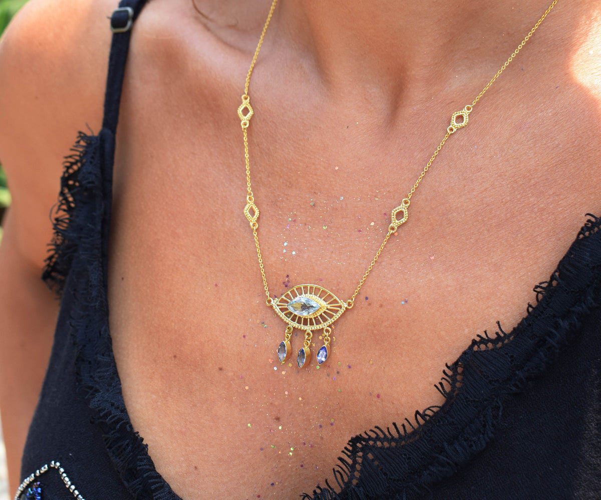 Collar Helix Aguamarina