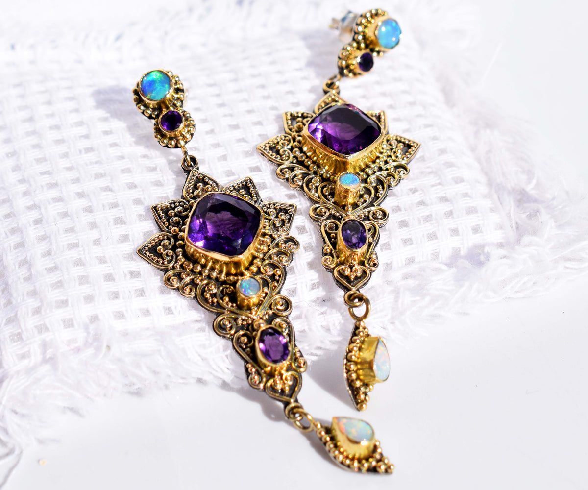 Aros Kaya Cushion Amatistas