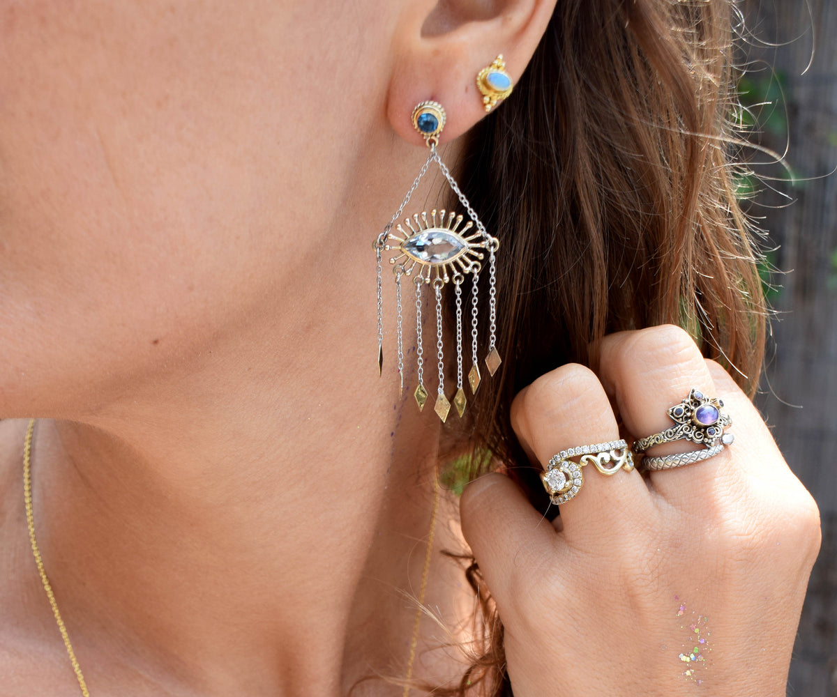 Aros helix Aguamarinas