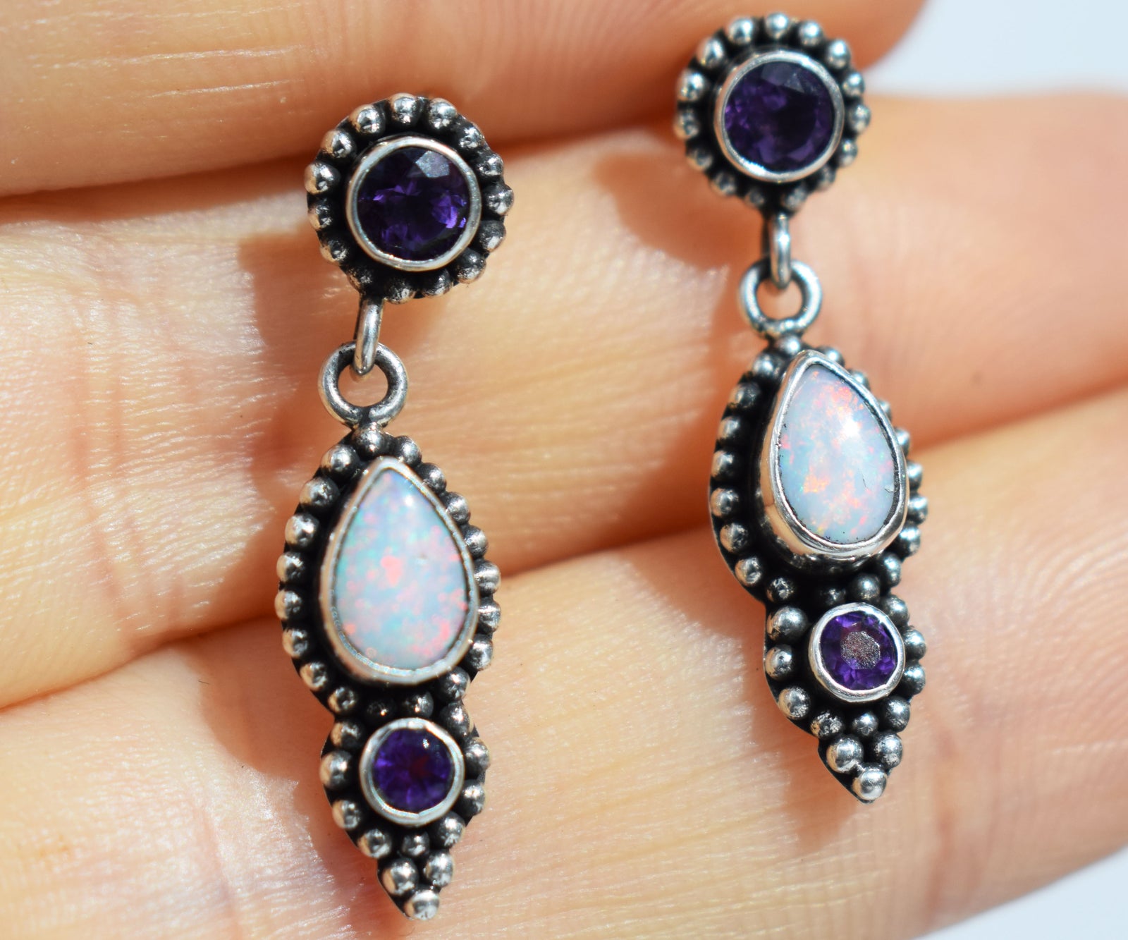 Aros Roma Opalos y Amatistas