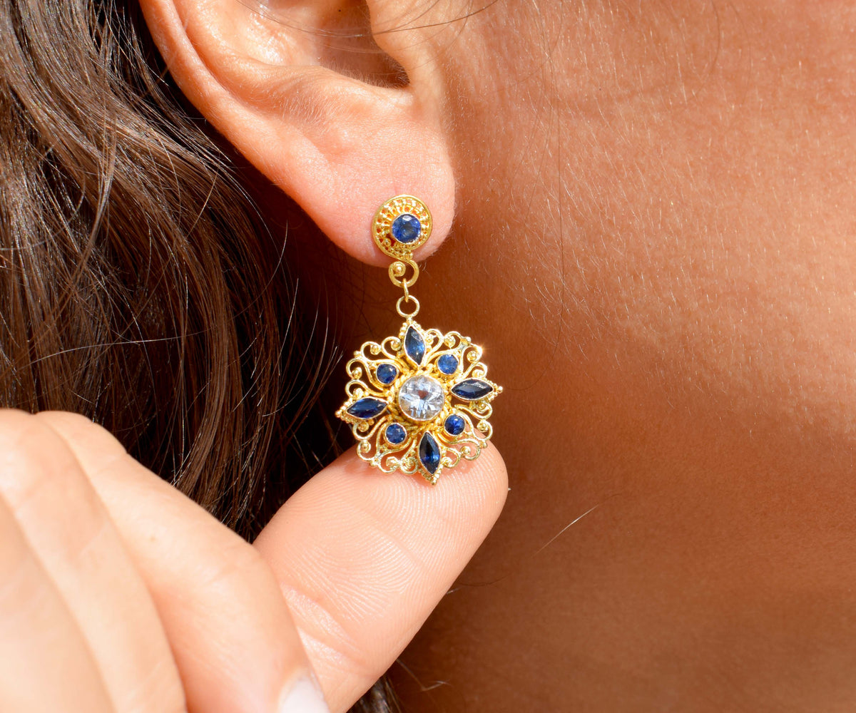 Aros Lakshmi Aguamarinas