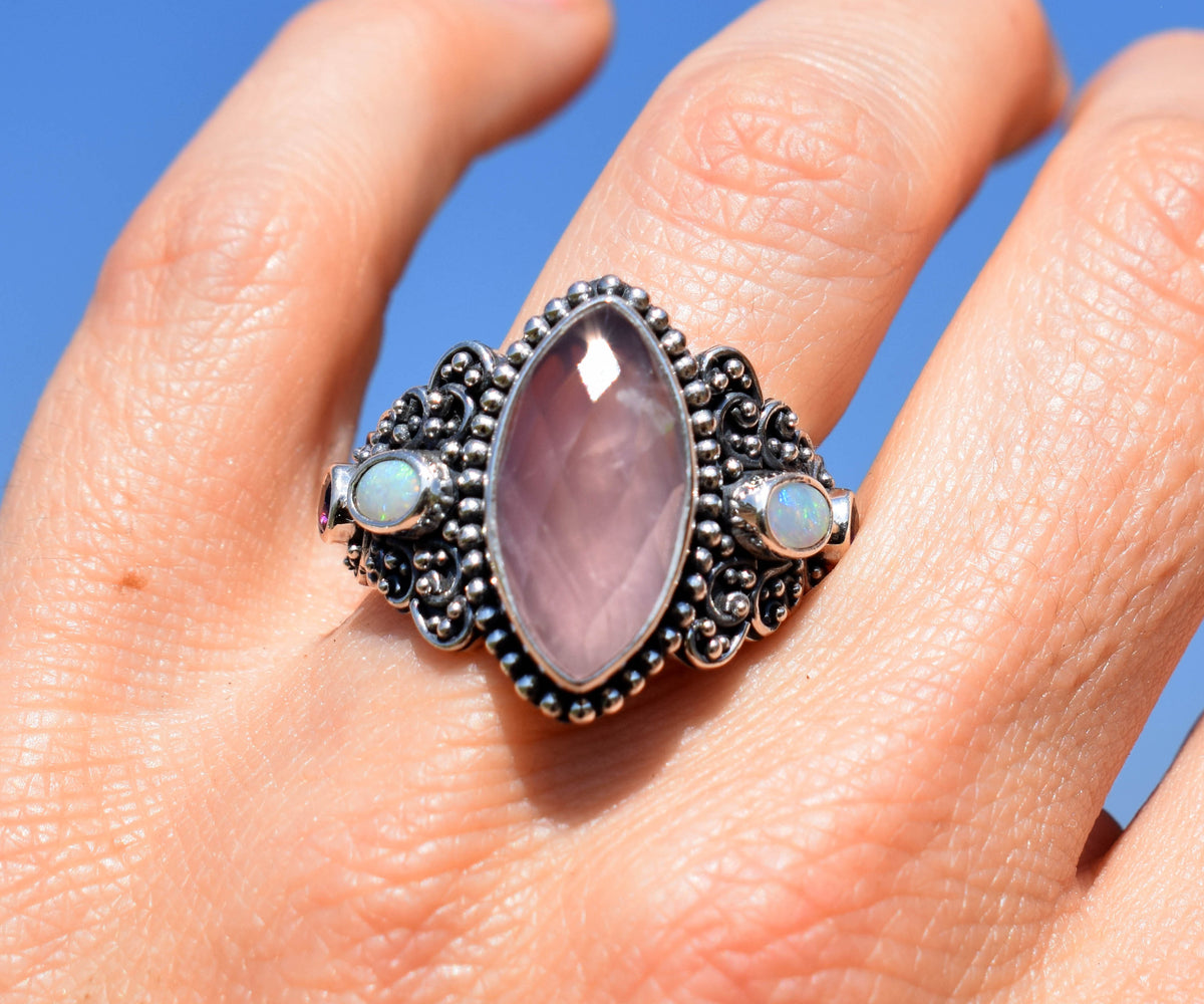 Anillo Ajna Cuarzo Rosa