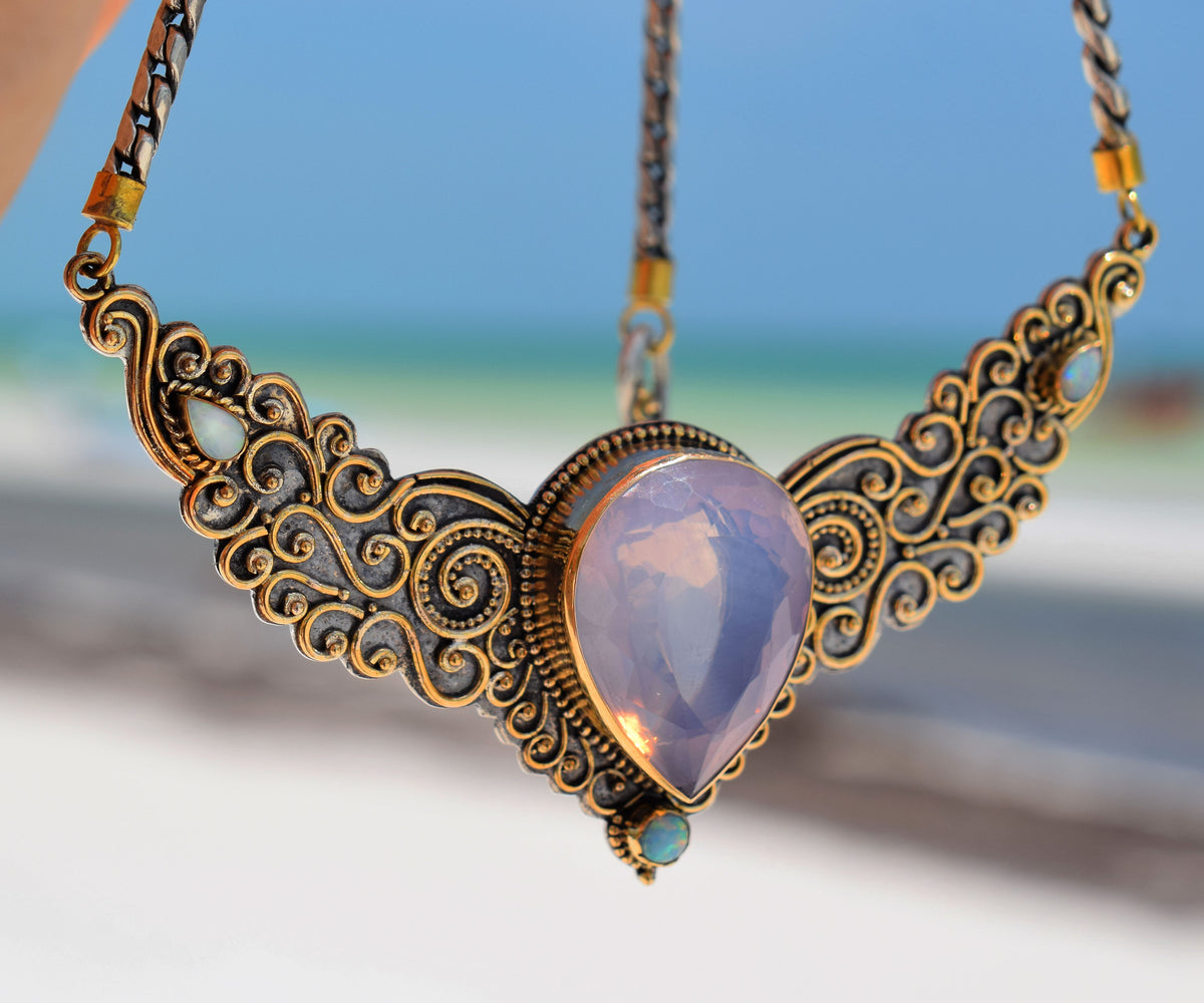 Collar Angel Wings Amatista perla