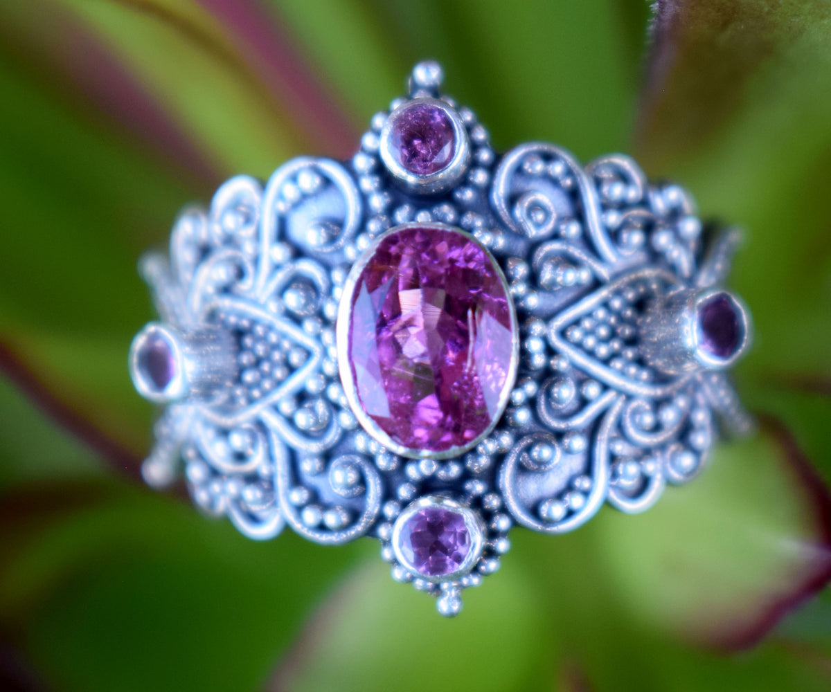 Anillo Lotus Turmalina