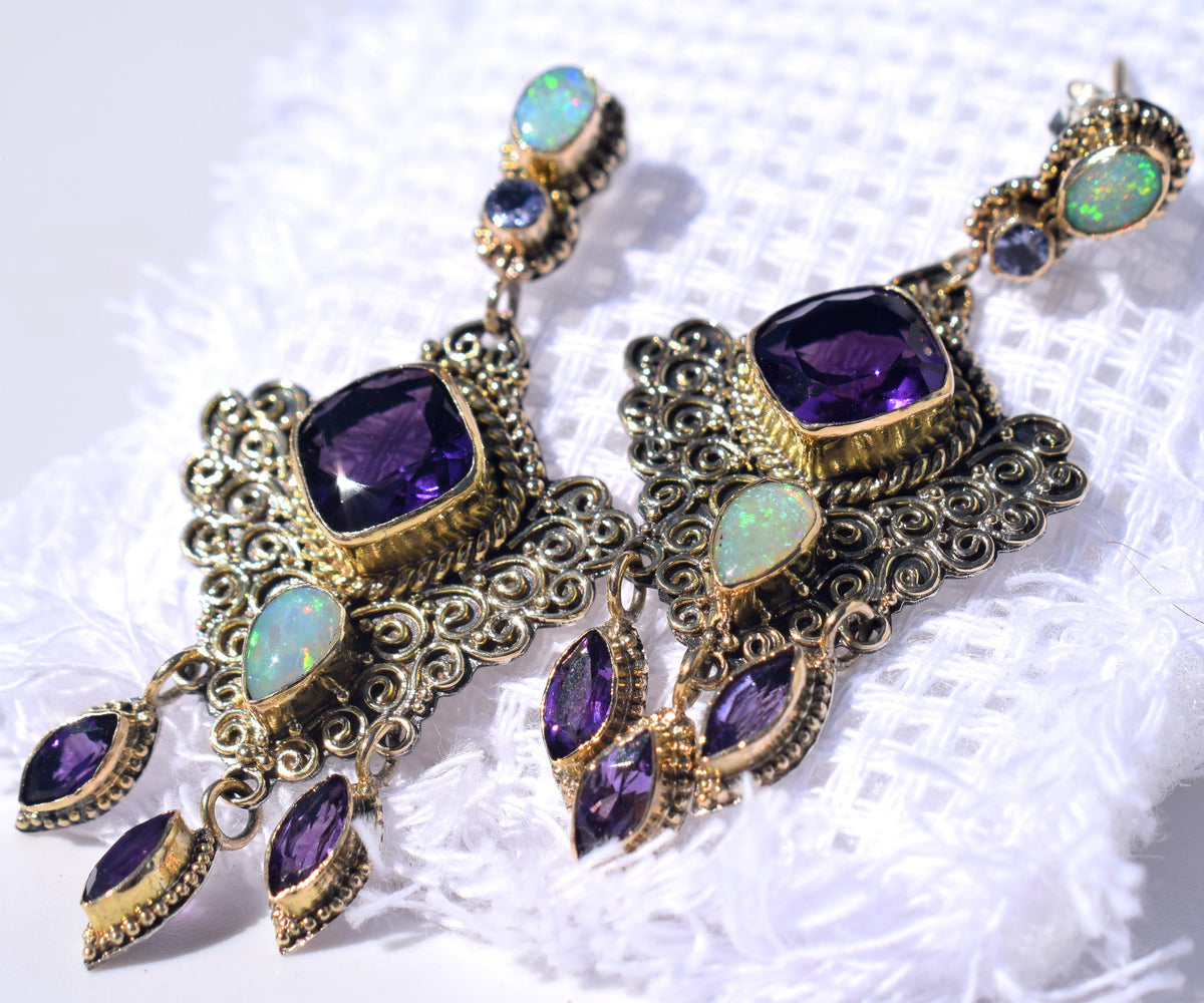 Aros El Cairo Amatista Opalo