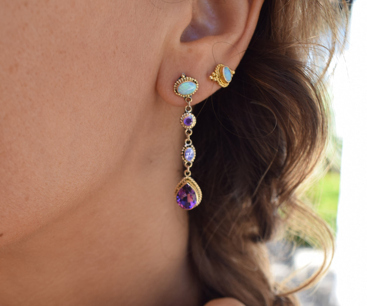 Aros Petra Amatista y  Opalos