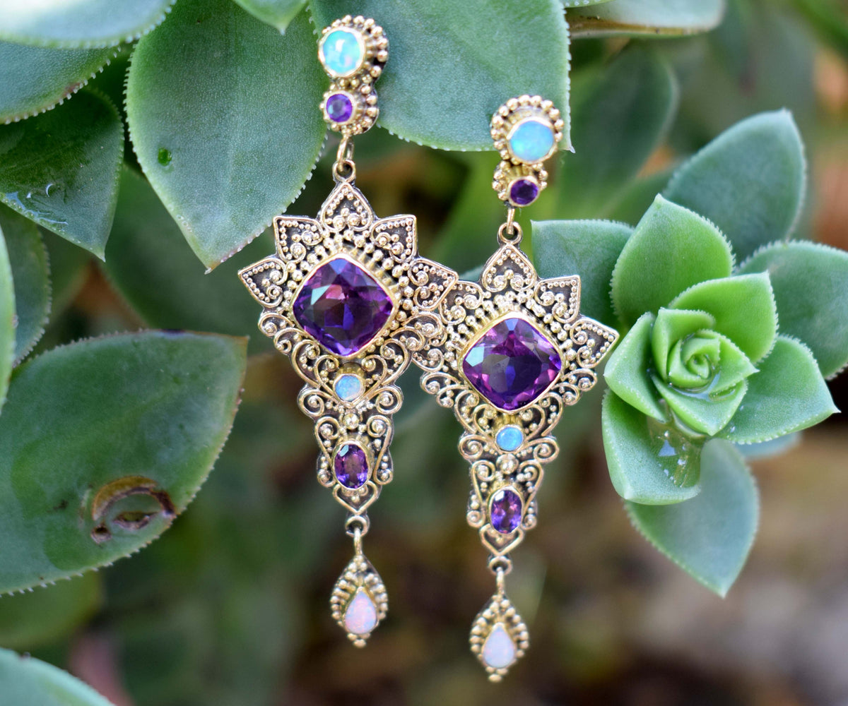 Aros Kaya Cushion Amatistas