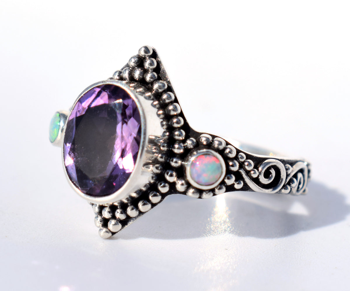 Anillo Big Roma Amatista Opalo