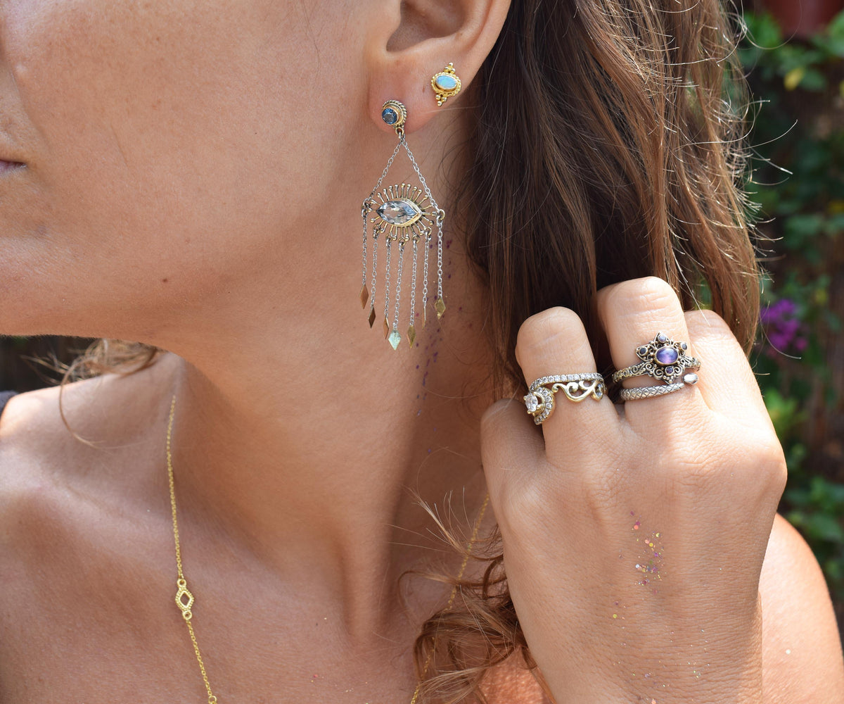 Aros helix Aguamarinas