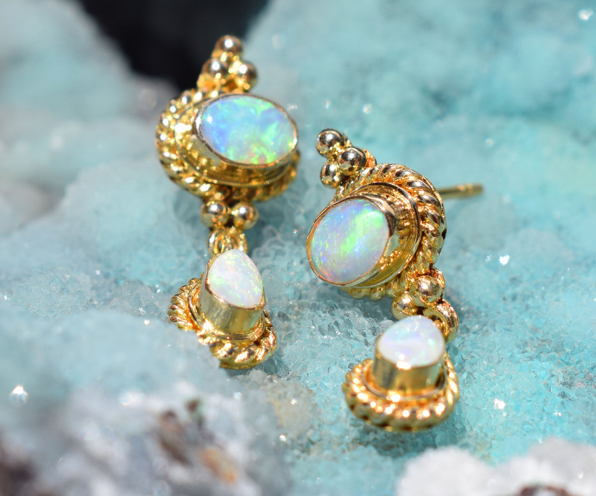 Aros Oval Drop Opalos