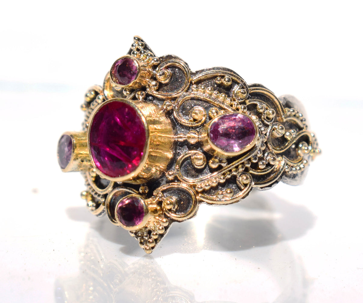 Anillo gold and Silver Kerala Rubi