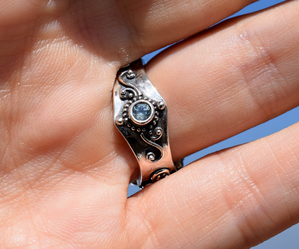 Anillo Ajna Aguamarina