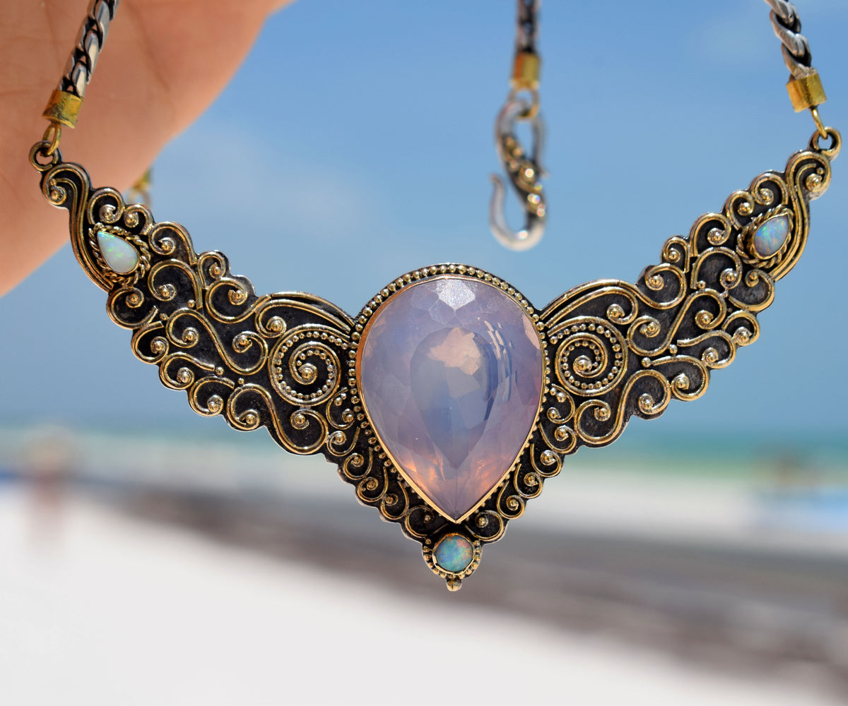 Collar Angel Wings Amatista perla