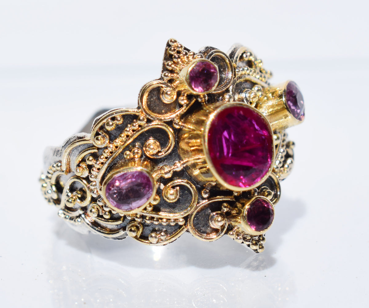 Anillo gold and Silver Kerala Rubi
