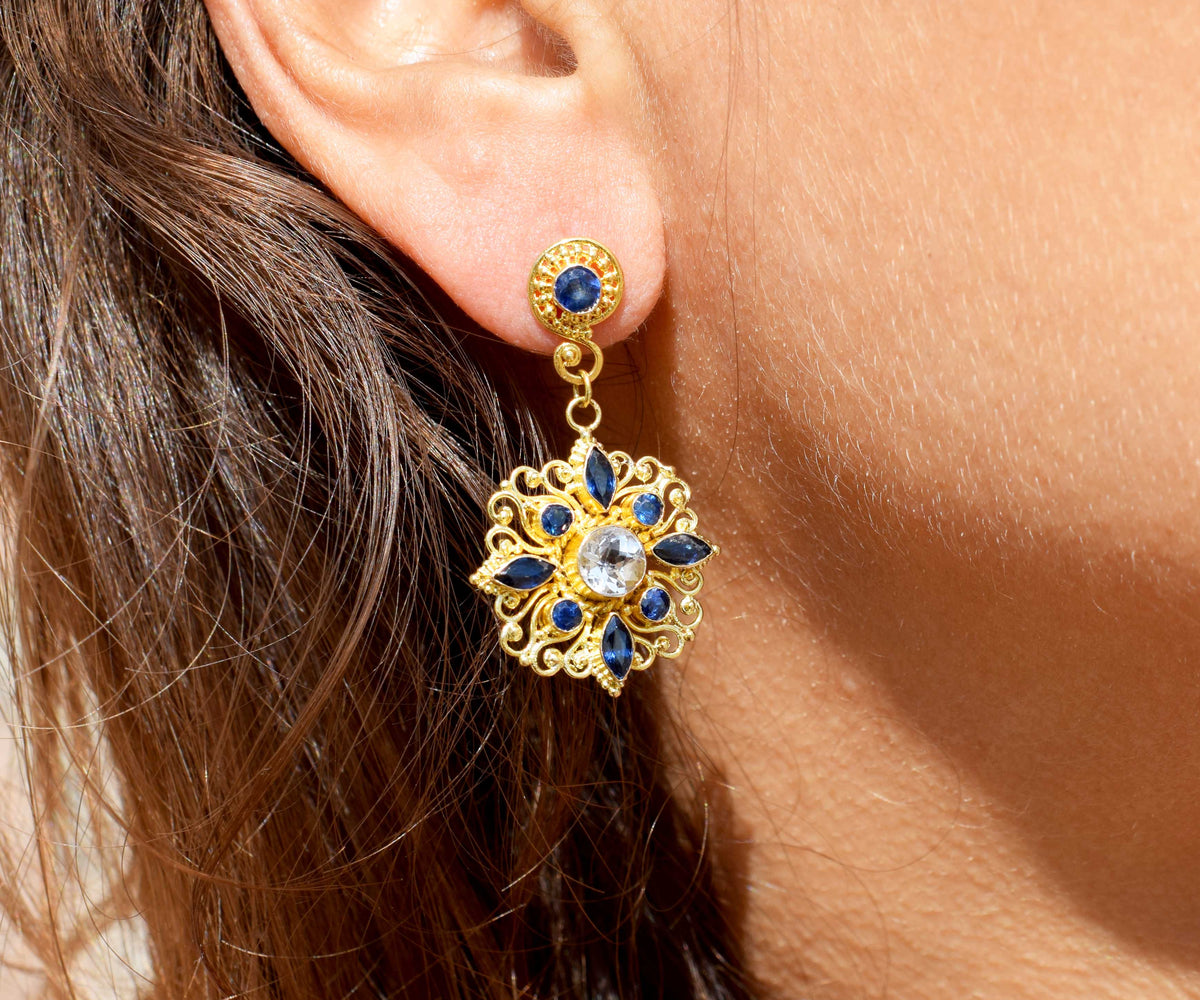 Aros Lakshmi Aguamarinas