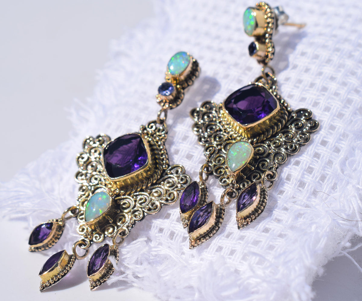 Aros El Cairo Amatista Opalo