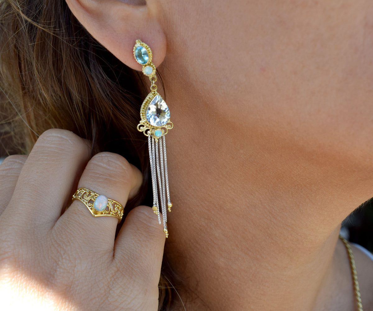 Aros magic Rain Aguamarinas