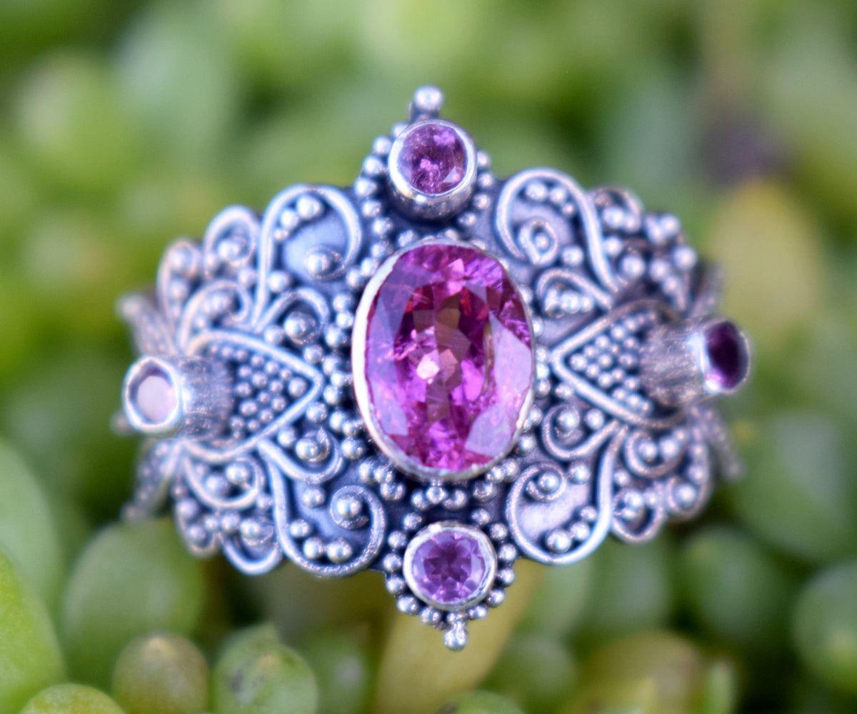 Anillo Lotus Turmalina