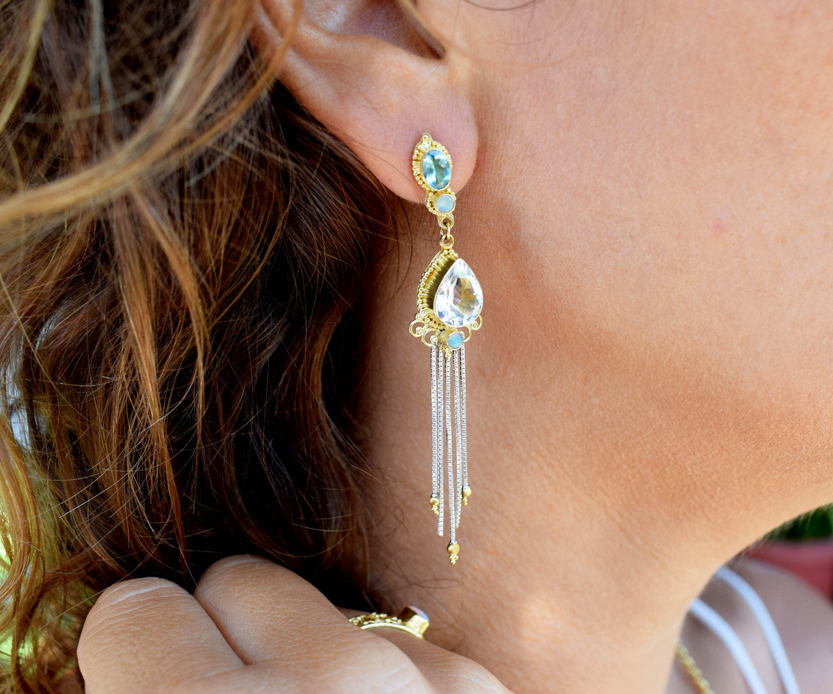 Aros magic Rain Aguamarinas