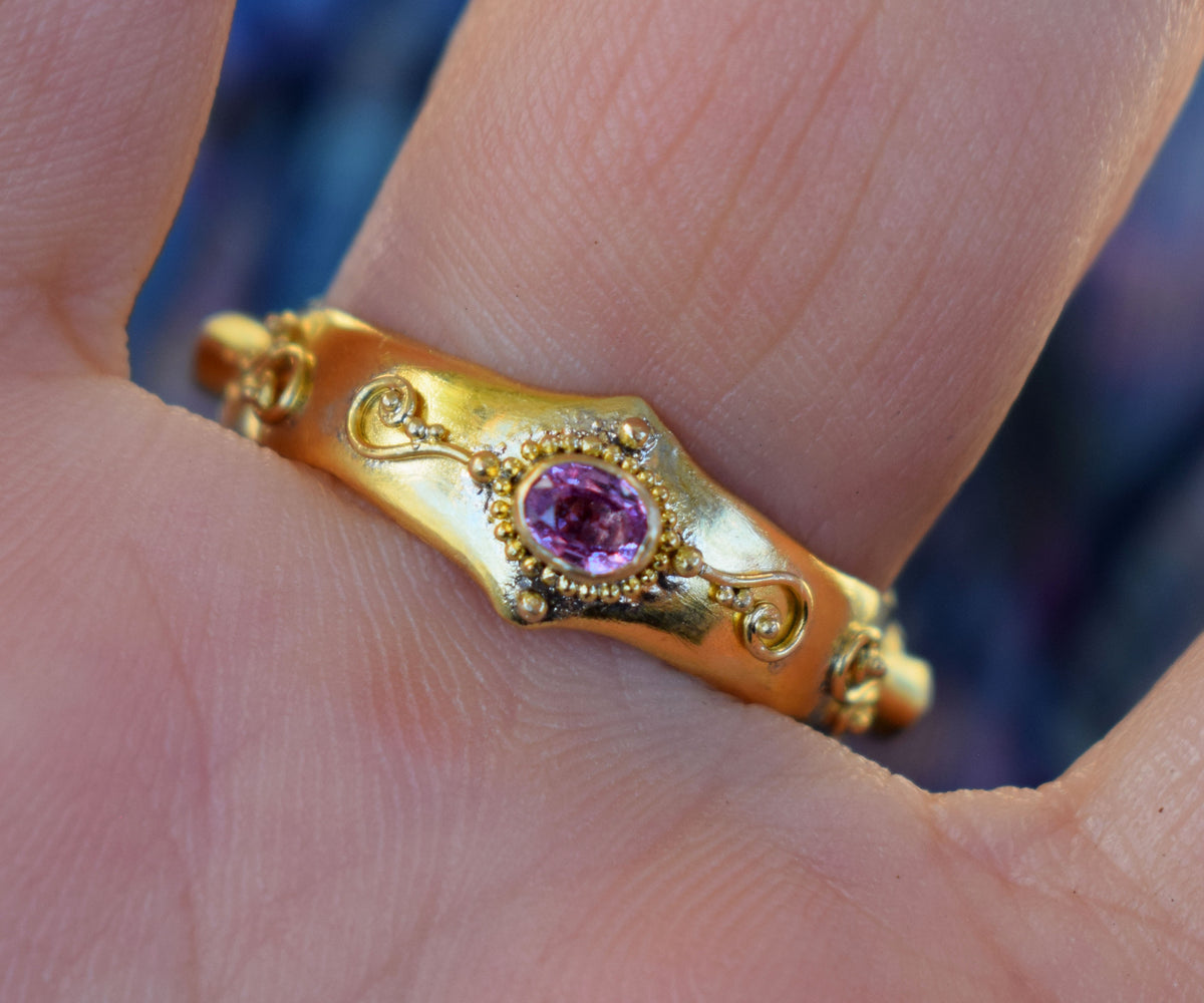 Anillo gold Magic Lotus Zafiro