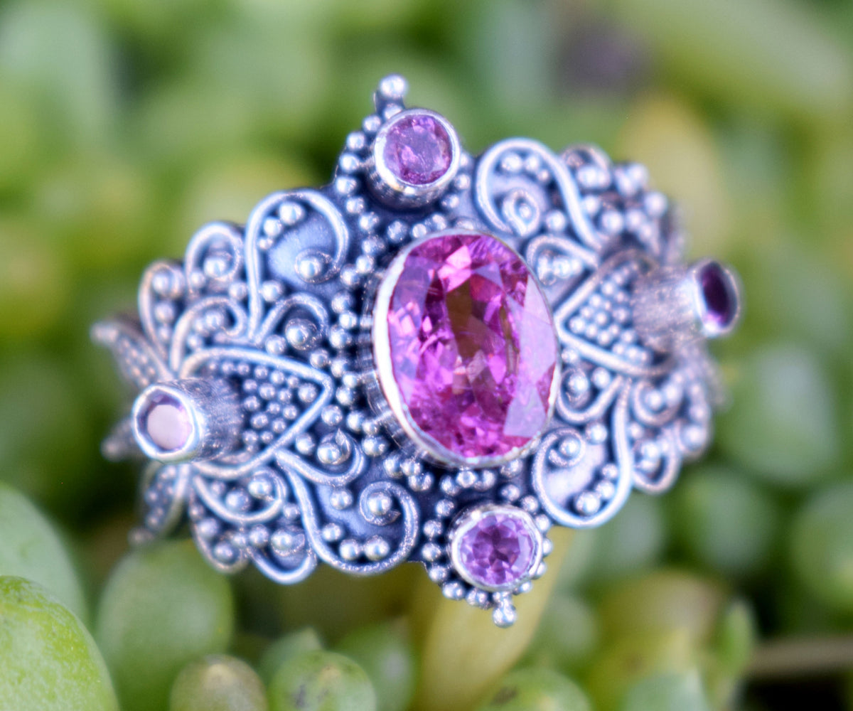 Anillo Lotus Turmalina