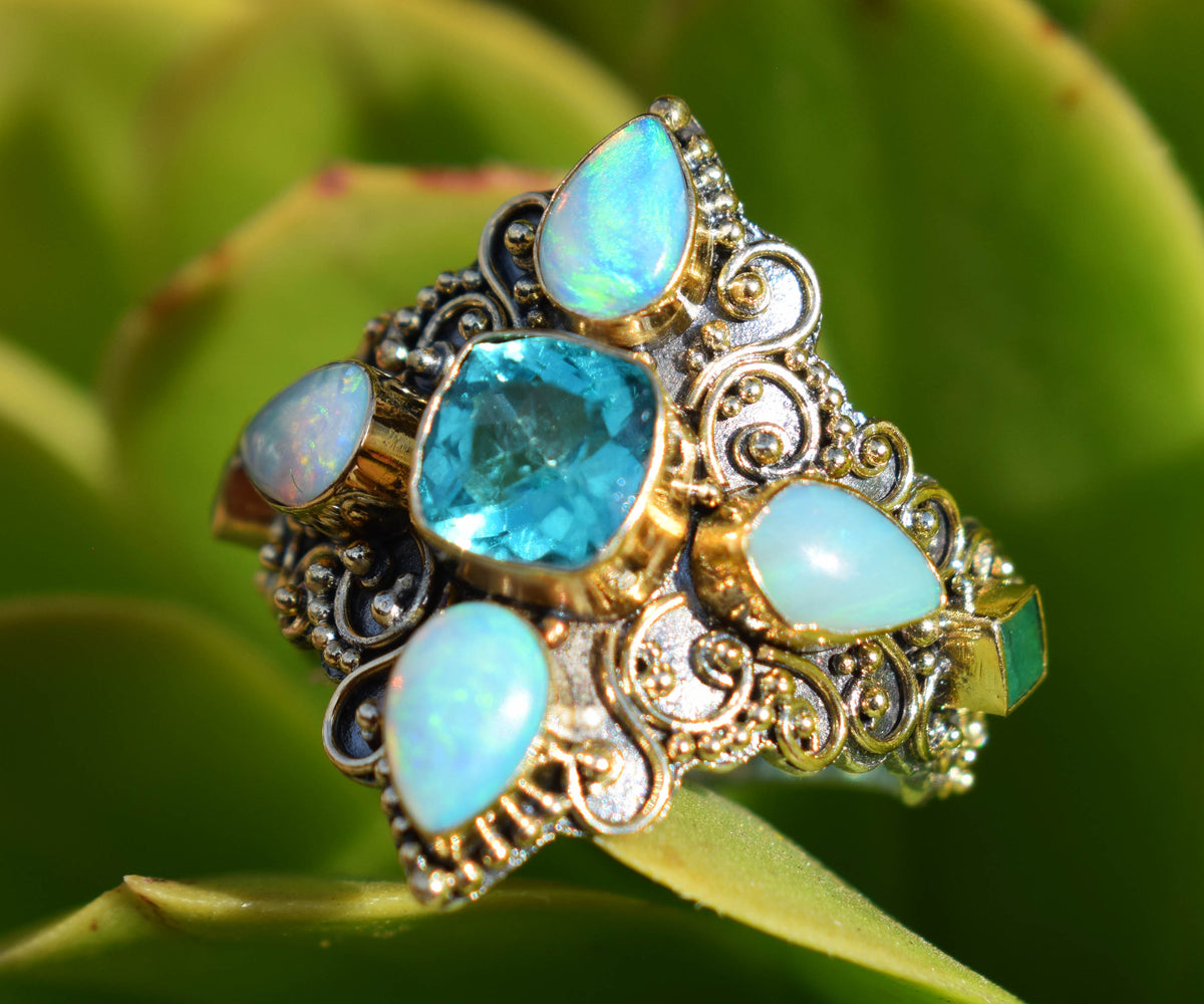 Anillo Goa Apatita Opalo