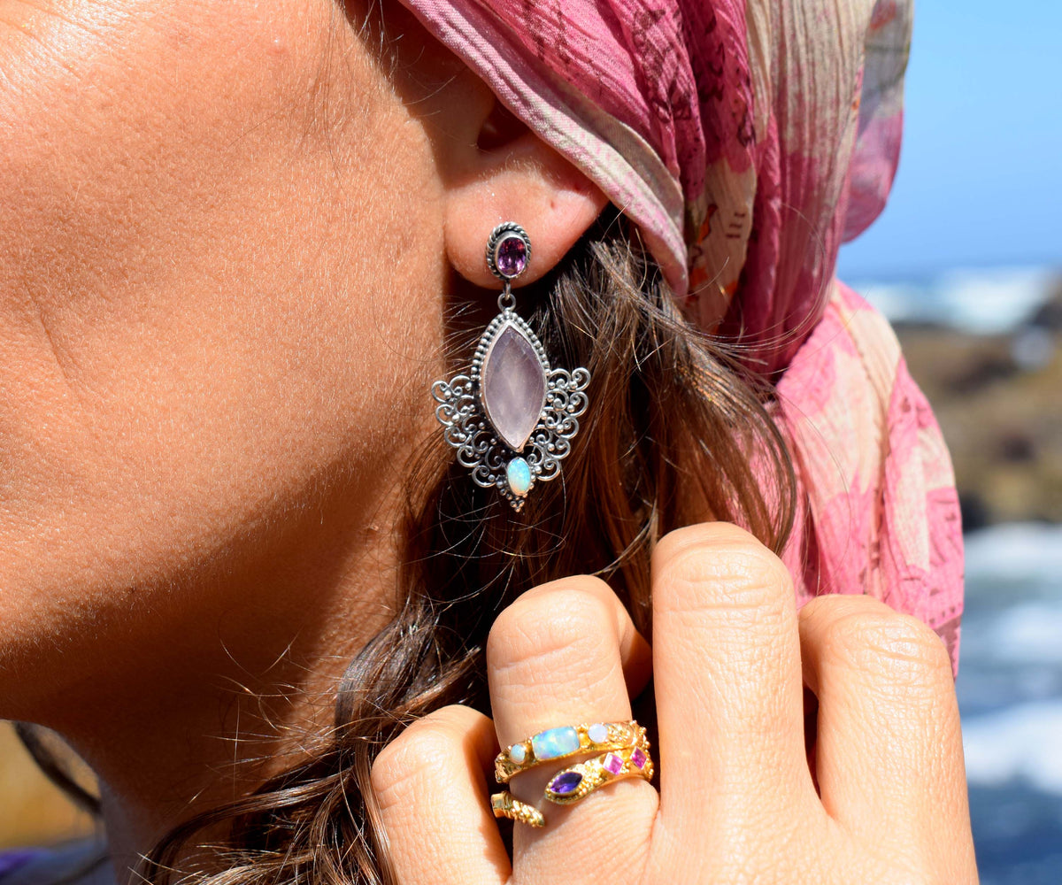 Aros Edén Cuarzo Rosado