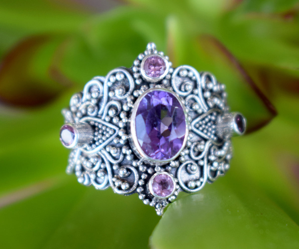 Anillo Lotus Amatista