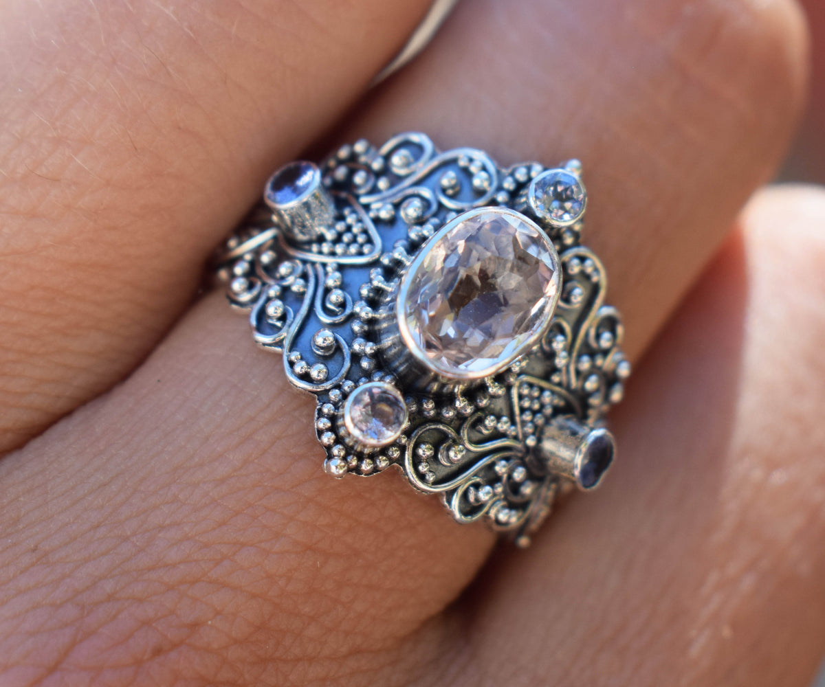 Anillo Lotus Morganita