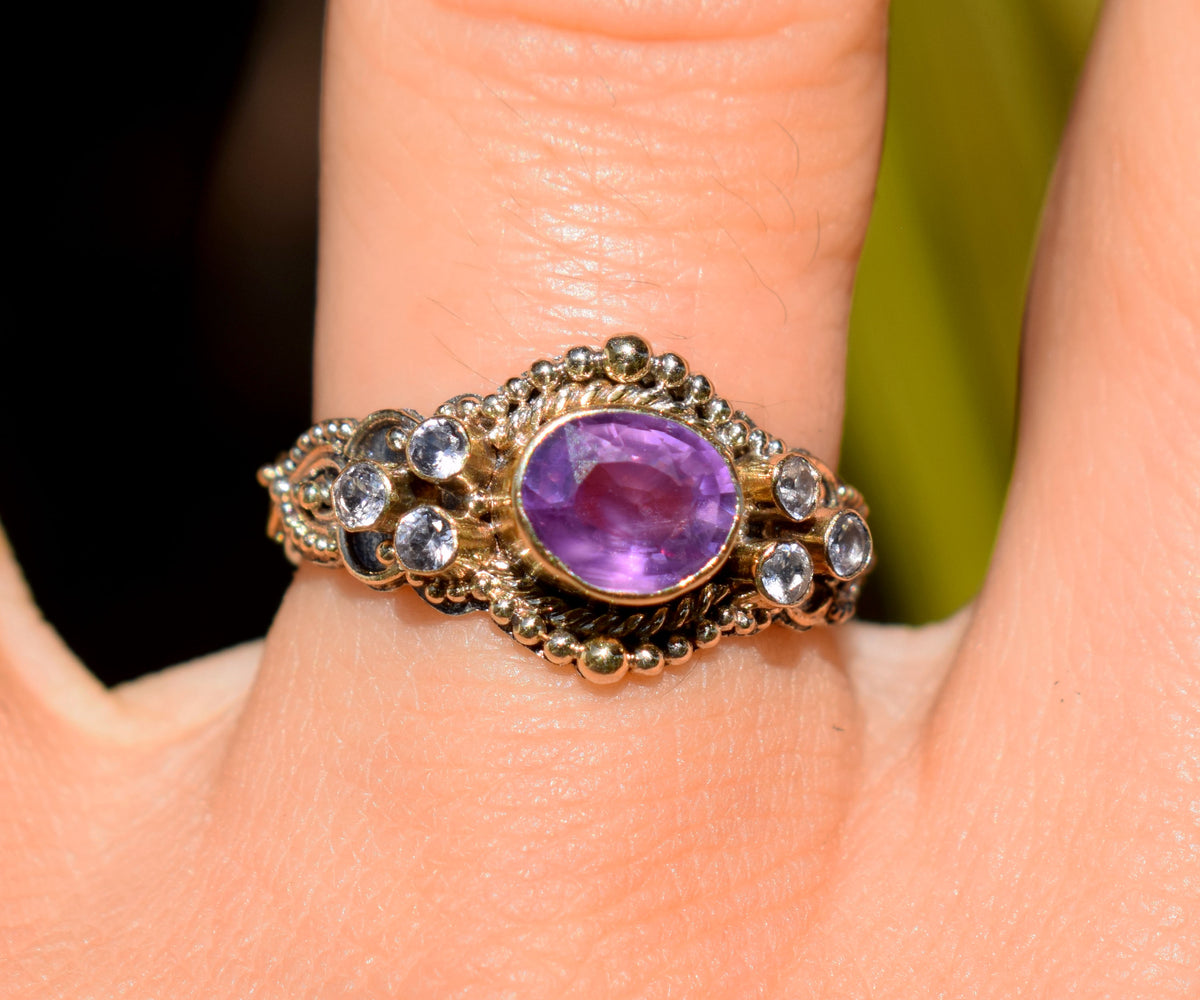 Anillo Azahara Zafiro Rosado