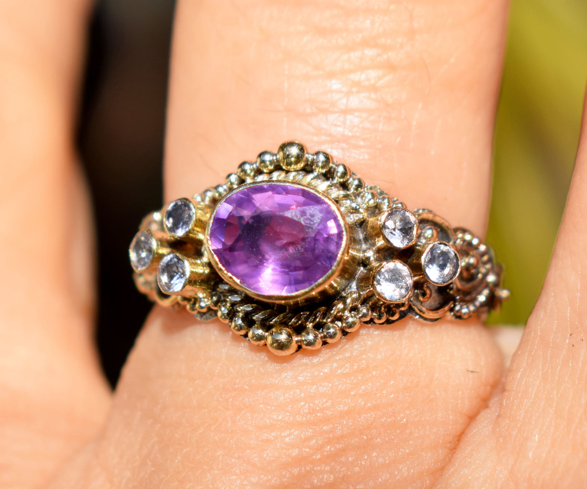 Anillo Azahara Zafiro Rosado