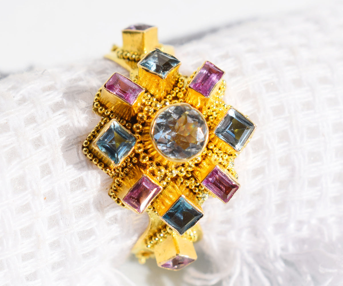 Anillo Surya Namaskar Aguamarina